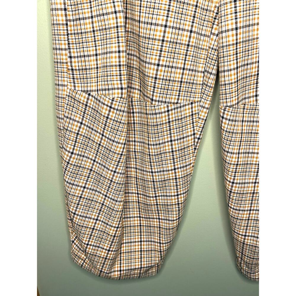 Free People Turning Point Barrel Leg Trousers Pants Neutral Combo Plaid Size 4 - Picture 8 of 14